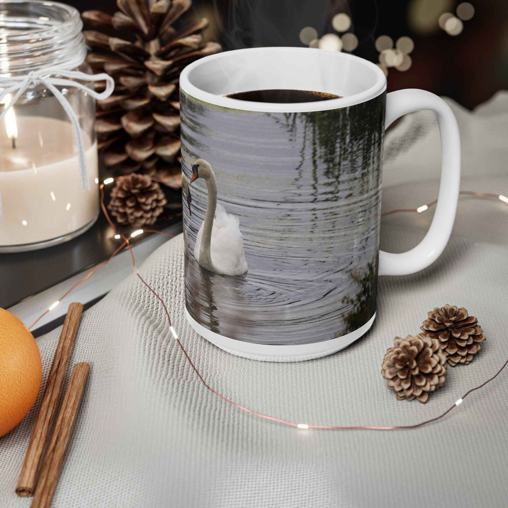 Swan Themed Ceramic Coffee Mug - 11oz & 15oz