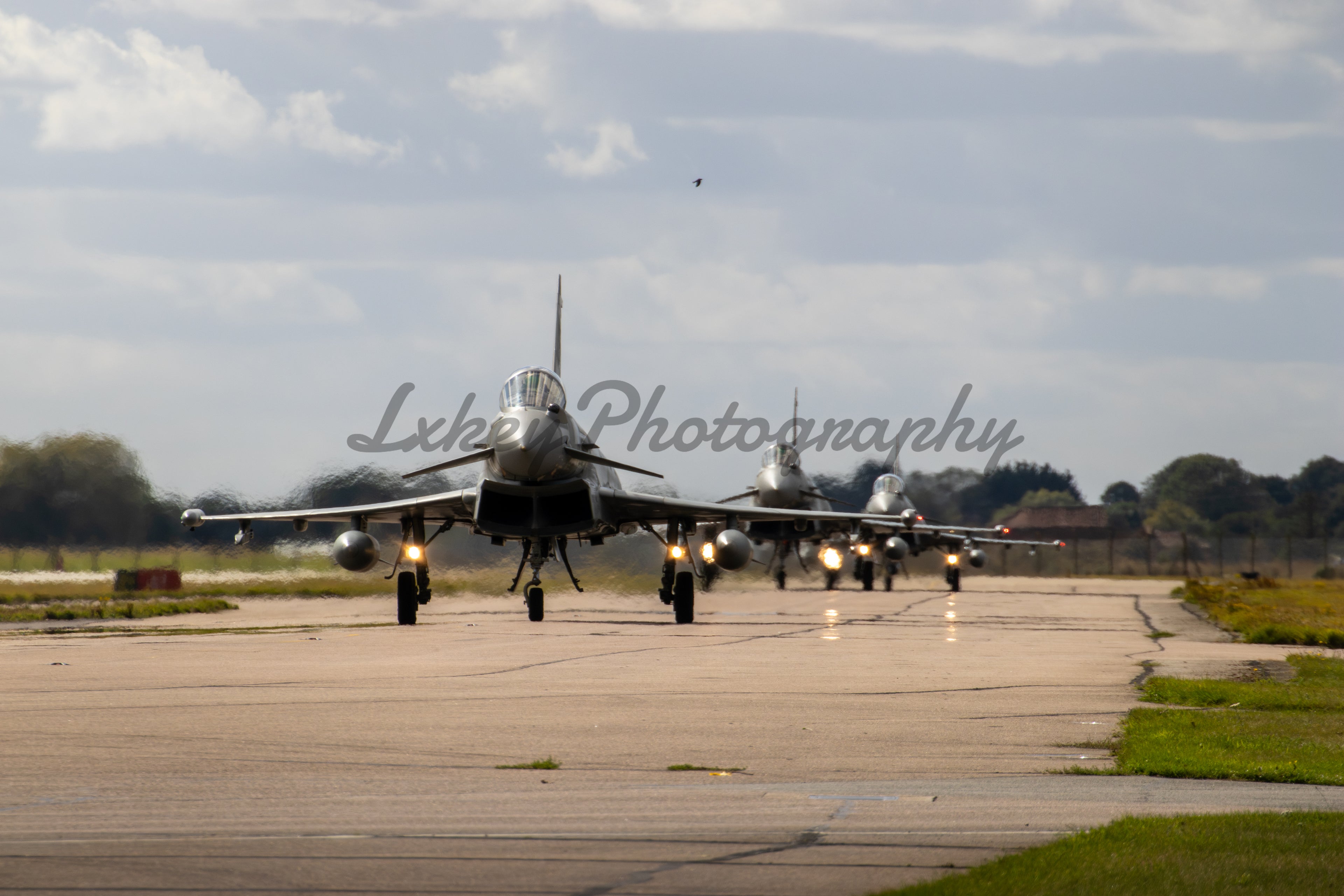 Italian Typhoons Taxiing A4 Framed Print