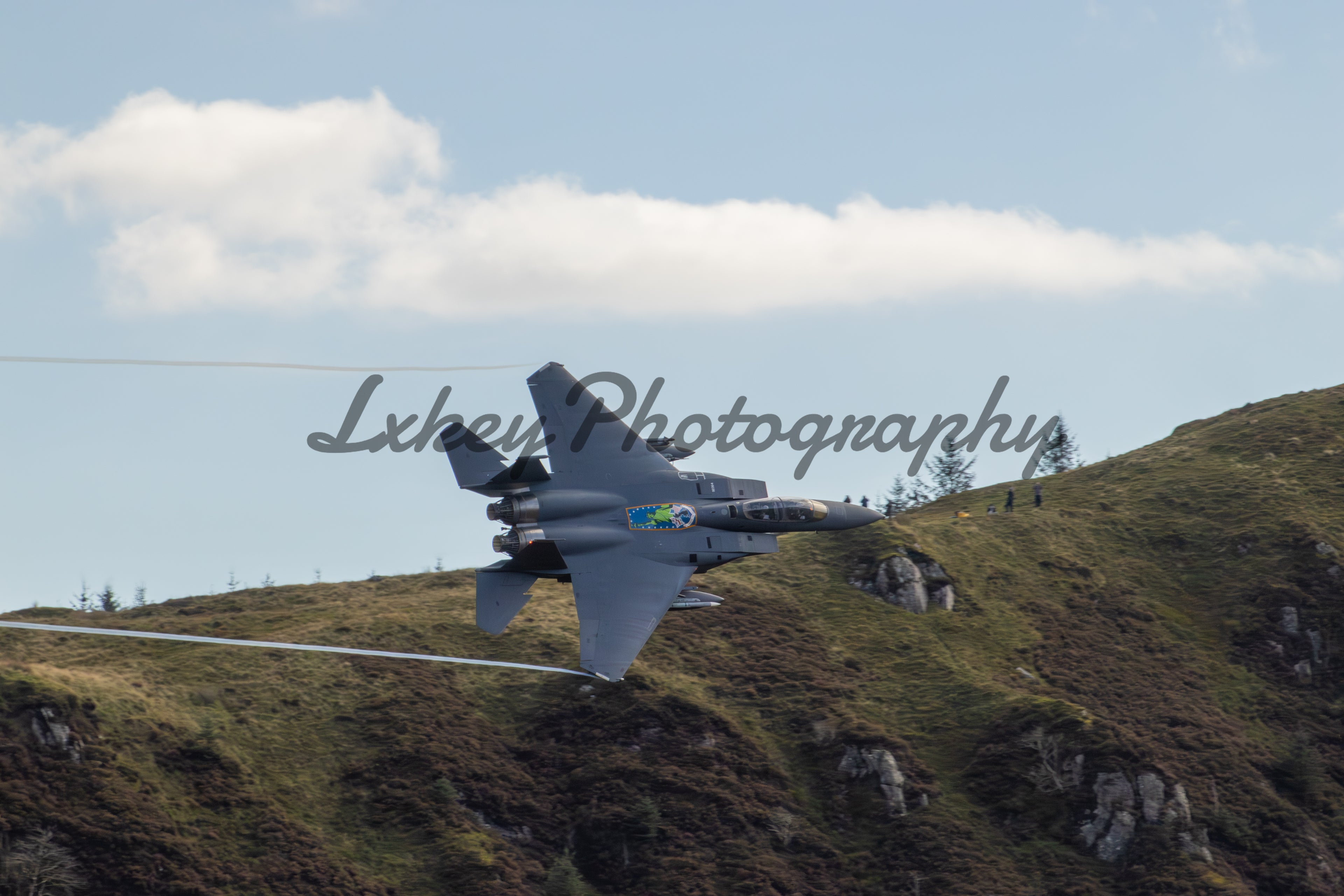 USAF F15 Strike Eagle in the Mach Loop A4 Framed Print (LN 92-0364)