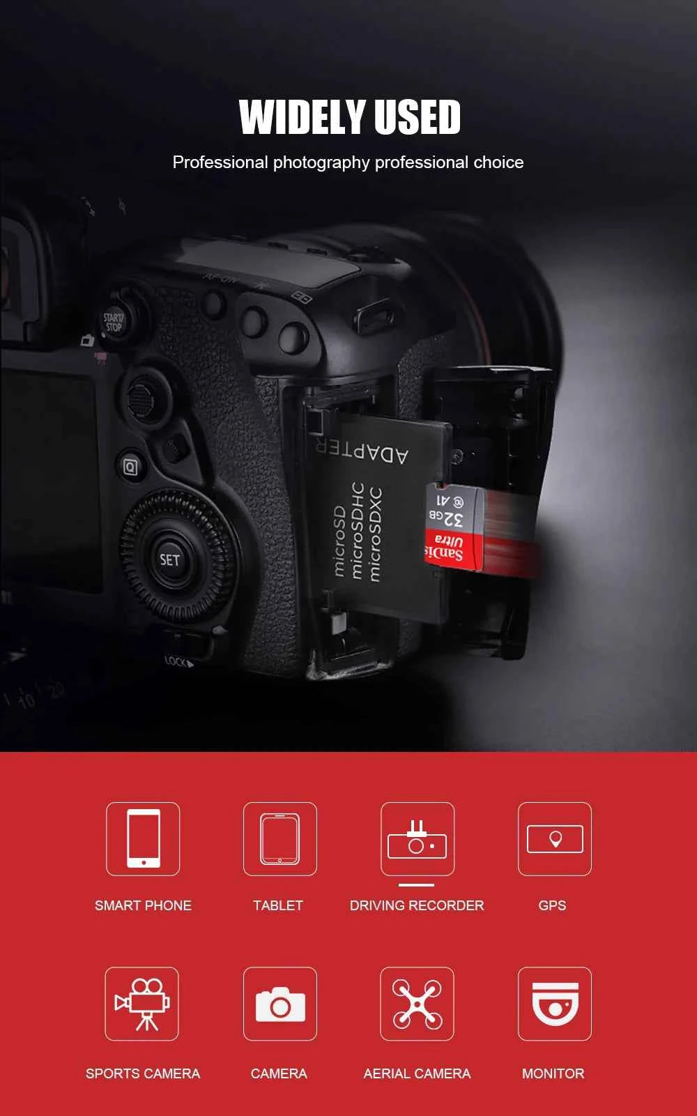 Official SanDisk Micro SD Card 256GB 128GB 64GB 32GB