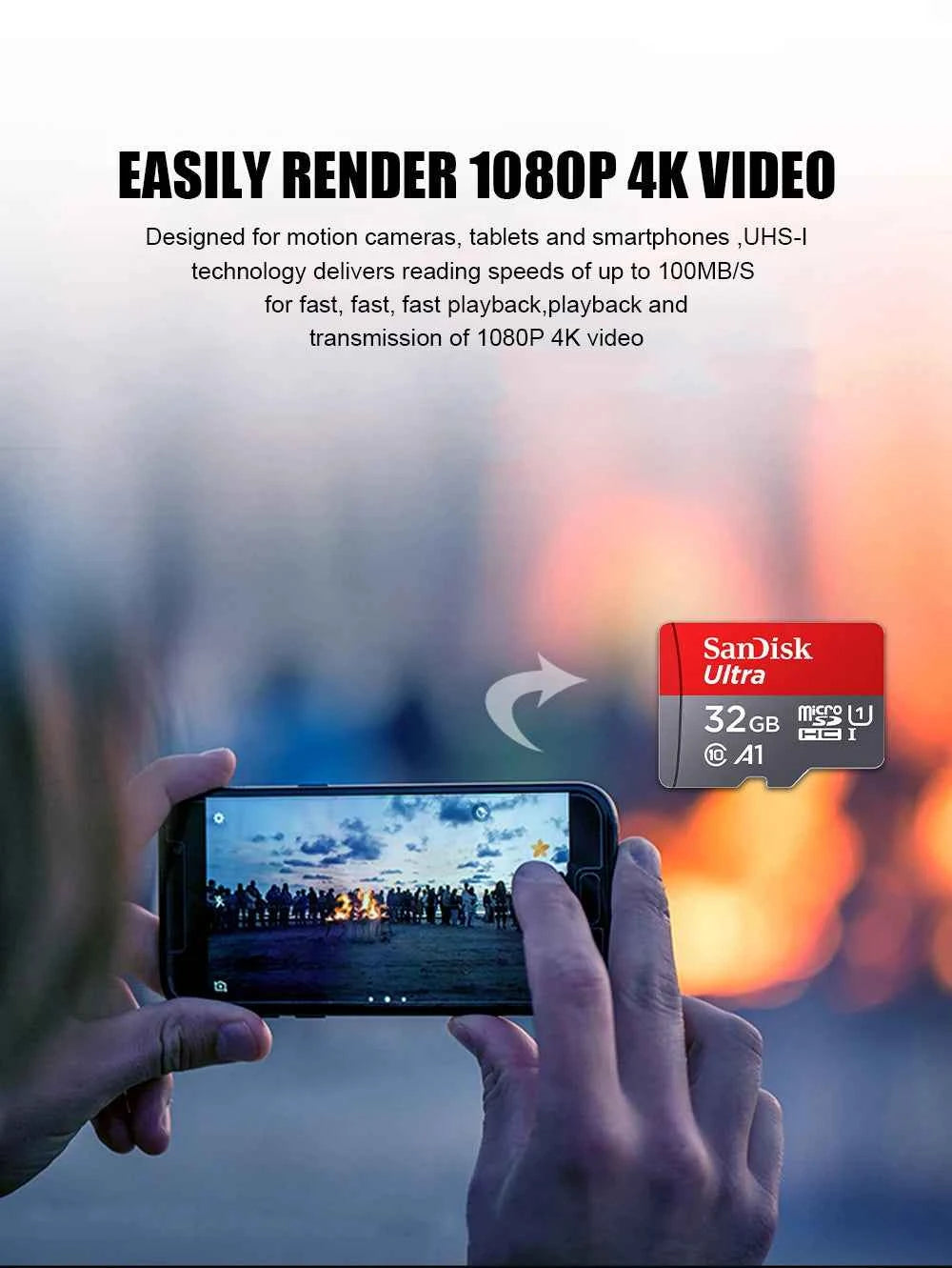 Official SanDisk Micro SD Card 256GB 128GB 64GB 32GB